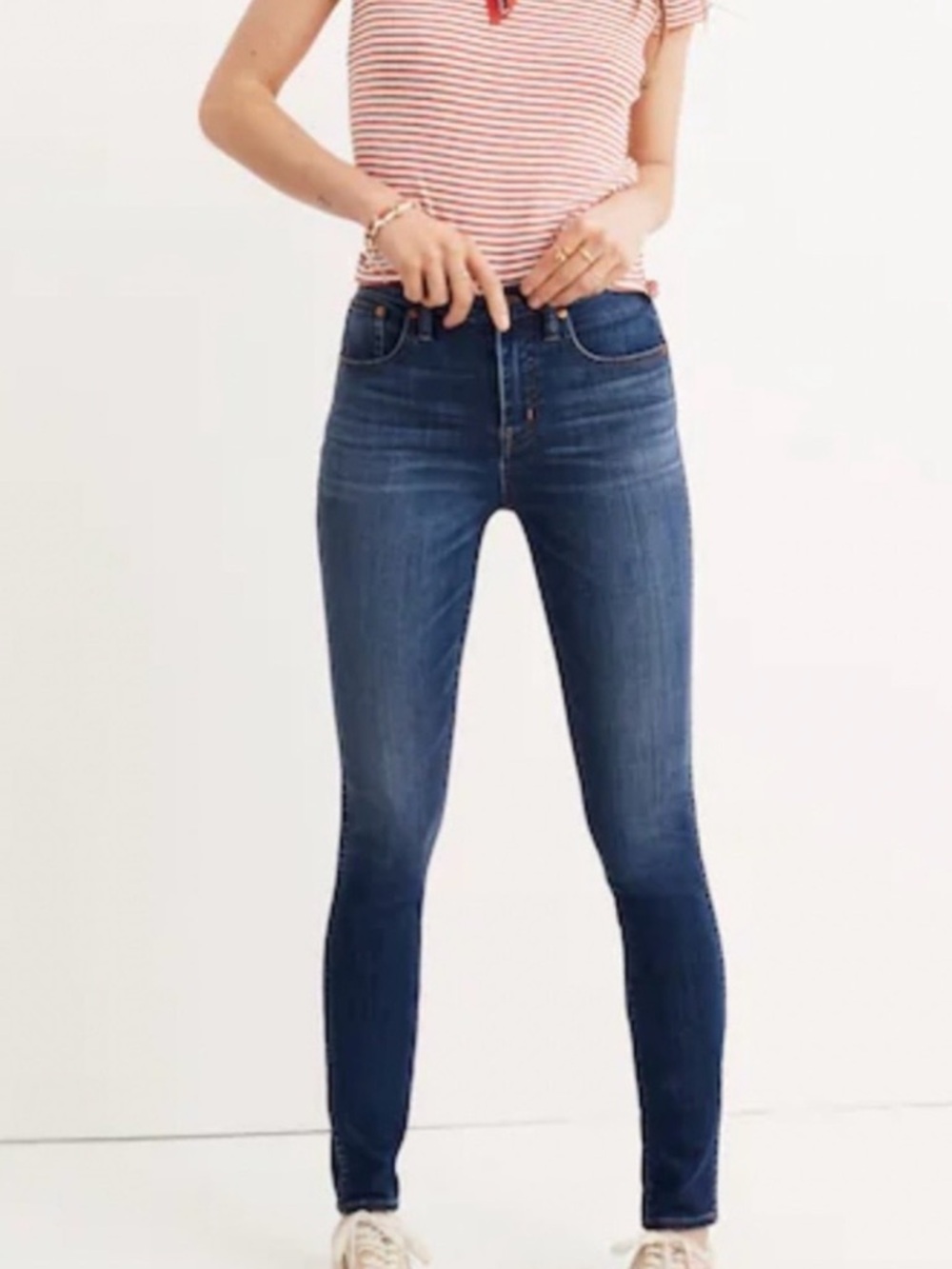 Madewell 10” High-Rise Skinny Jeans in Medium-Dark Blue